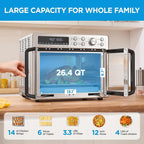 Midea Flexify Classic French Door Tostador Horno Freidora Combo, 26.4 cuartos de galón