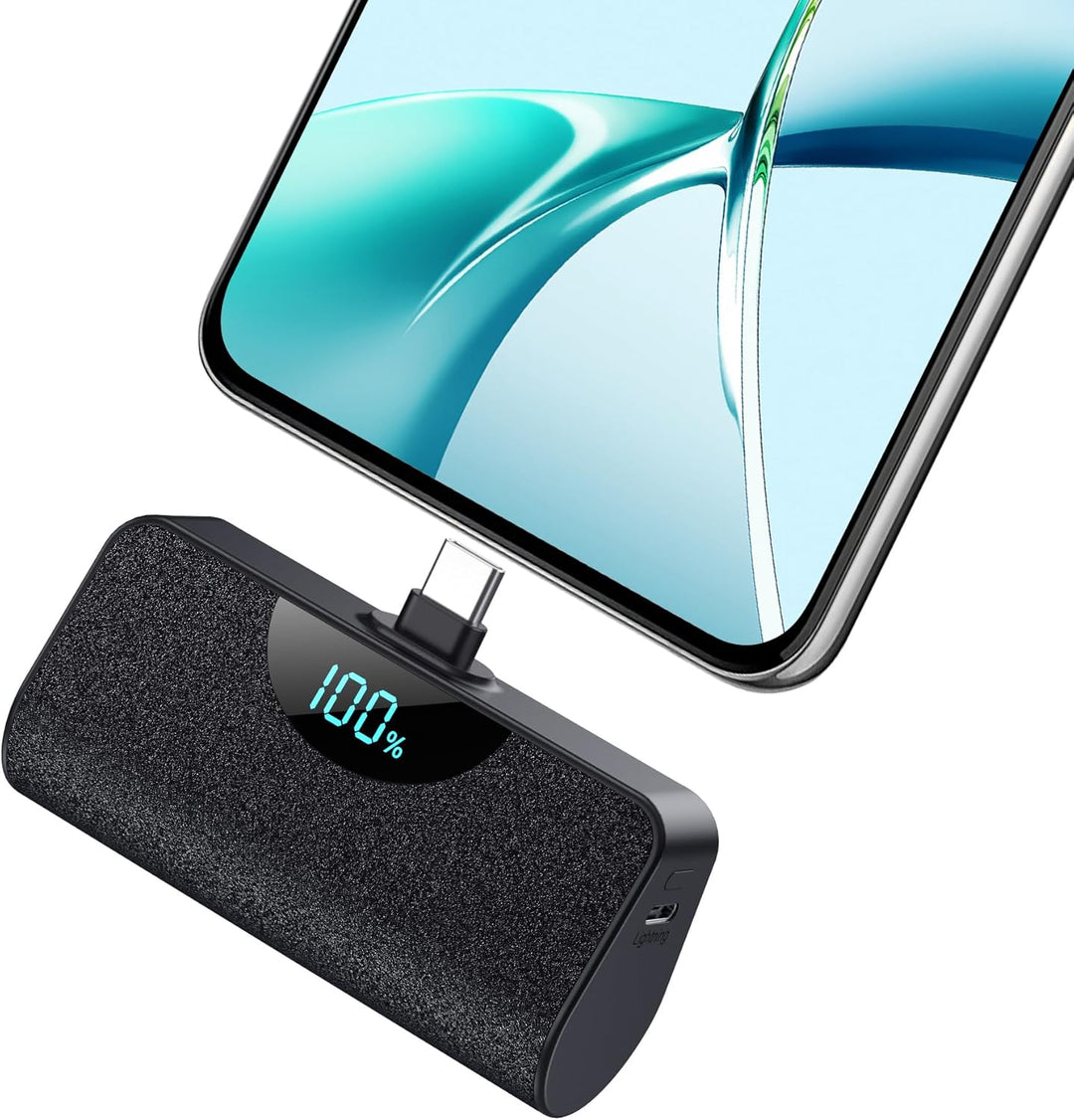 Mini cargador portátil USB C, batería mejorada de carga rápida PD d...