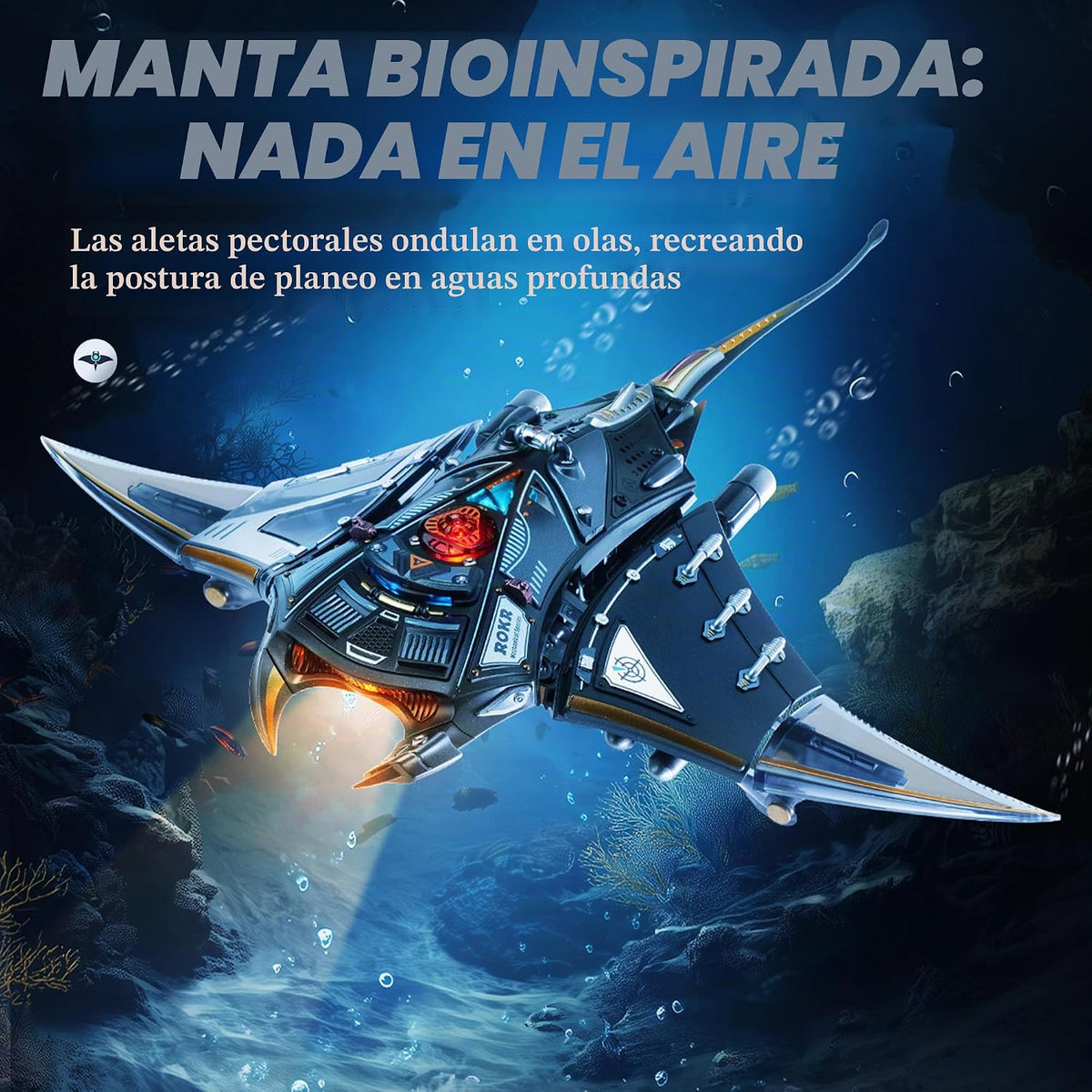 ROKR 3D metal Puzzles para Adults, Manta Ray Mechanical, 3D metal Model Kits para Adults a Build, Unique Electric Mechanical Toy