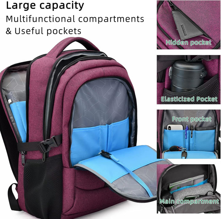 DUSLANG Mochila para laptop de 17 pulgadas para viajes, resistente...