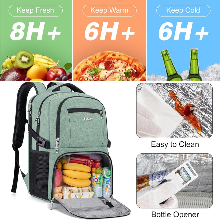 Velaybor Mochila de almuerzo aislada para laptop de 17 pulgadas, mo...