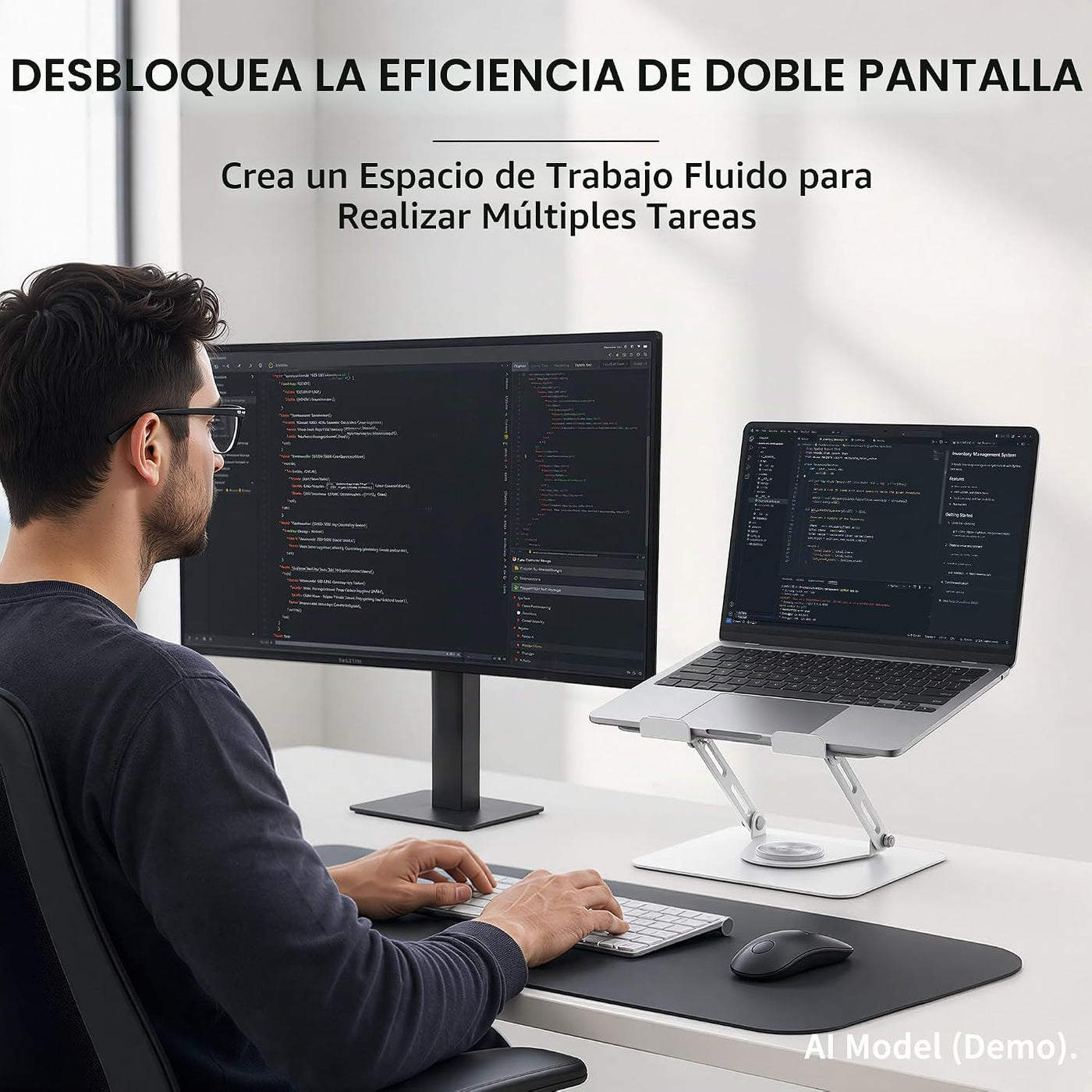 ALASHI Soporte para portátil para escritorio con base giratoria de...