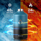 RAYMYLO Botella de agua de un galón aislada 128 oz, acero inoxidable