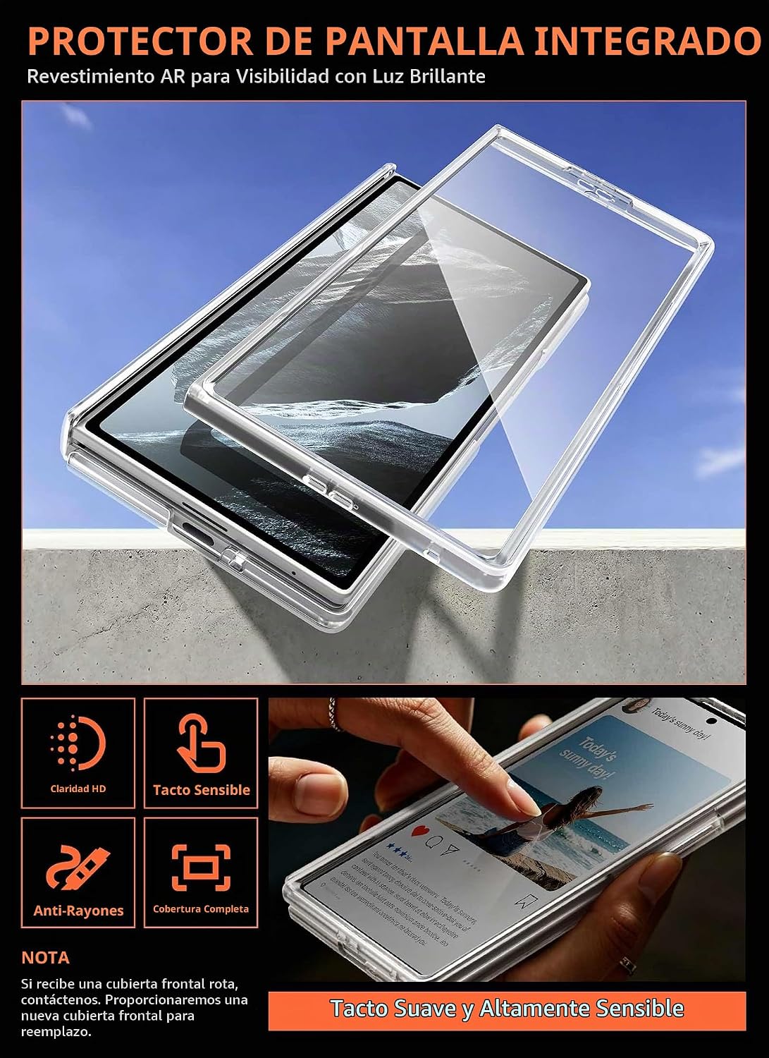 SUPCASE Funda para Galaxy Z Fold 8 Ultra, 9H+ protector de pantalla de