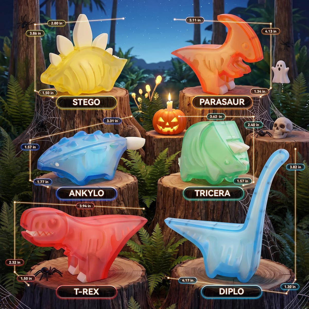 Halloween que brilla en la oscuridad magnético animal dinosaurio juguetes