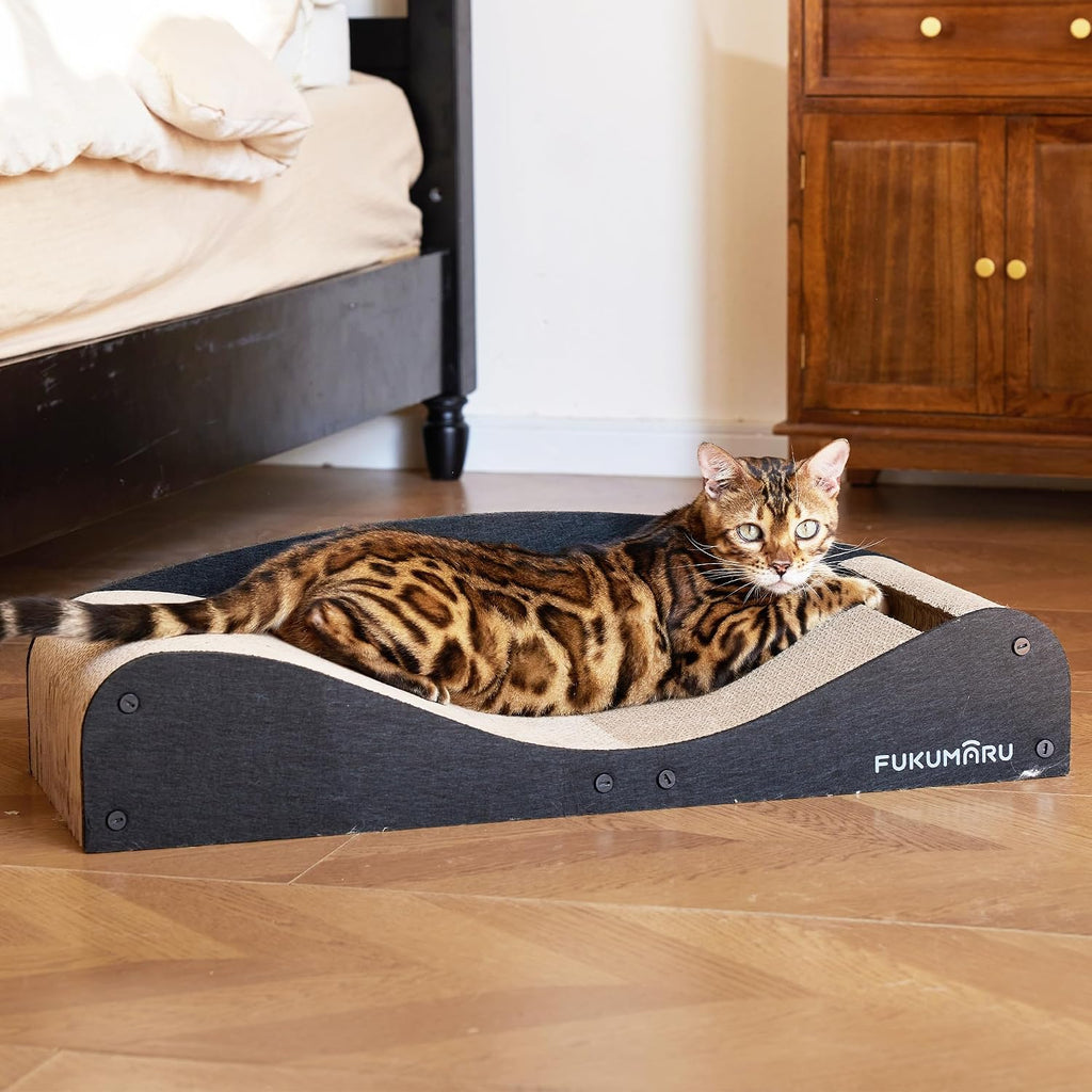 FUKUMARU Cama rascador de cartón para gatos, almohadilla extra grande de