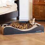 FUKUMARU Cama rascador de cartón para gatos, almohadilla extra grande de