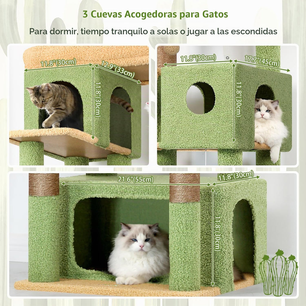 Globlazer Árbol grande de cactus para gatos, torre trepadora de 80 pulgadas