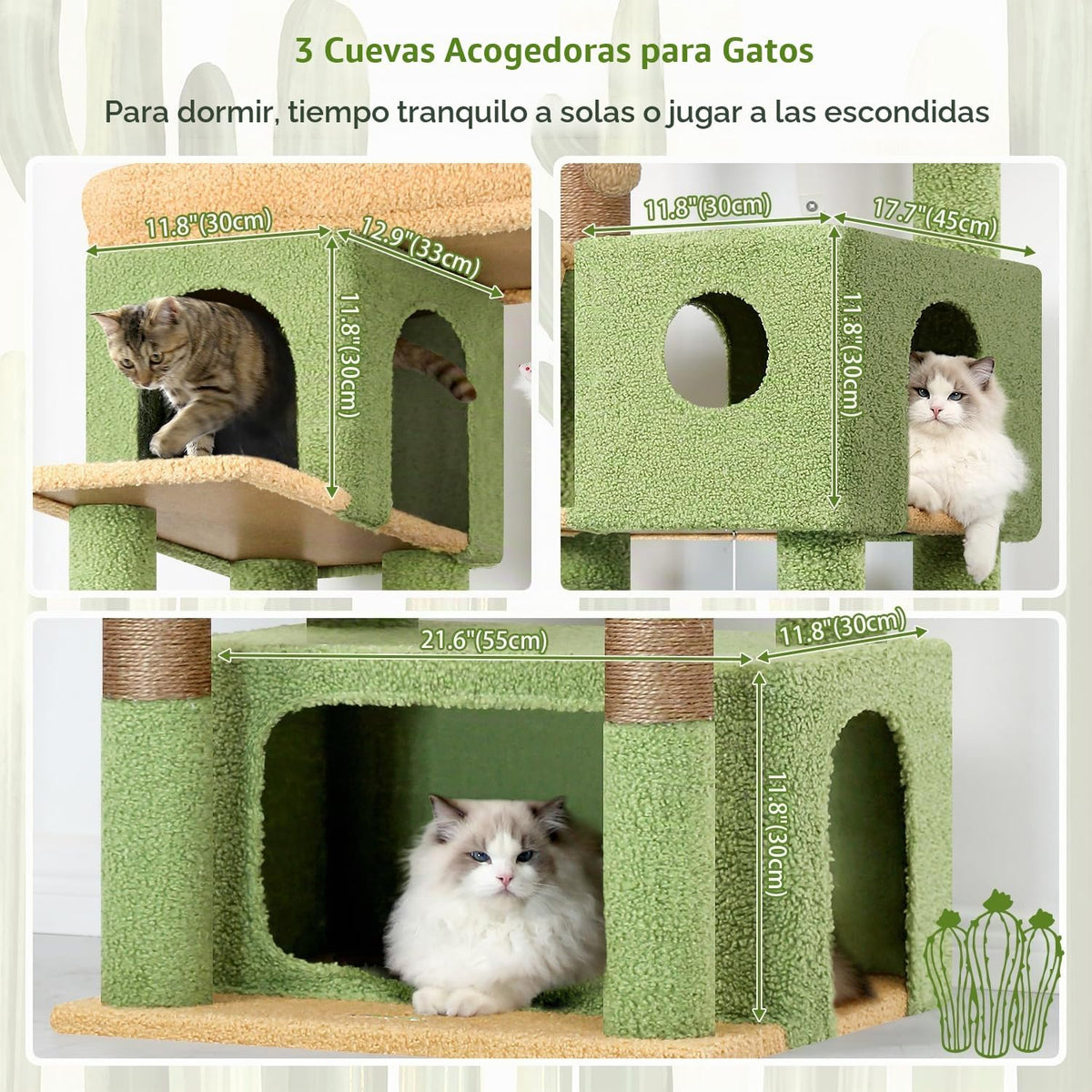 Globlazer Árbol grande de cactus para gatos, torre trepadora de 80 pulgadas