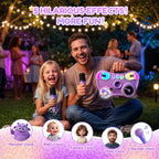 Máquina de karaoke con soporte para niños, micrófono de karaoke recargable con luz de discoteca y 2 micrófonos inalámbricos, juguetes de canto de Navidad, regalos de cumpleaños para niñas de 3, 4, 5