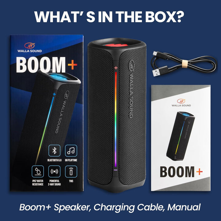 Walla Boom+ Altavoz Bluetooth portátil \u2013 Audio de alta potenci...