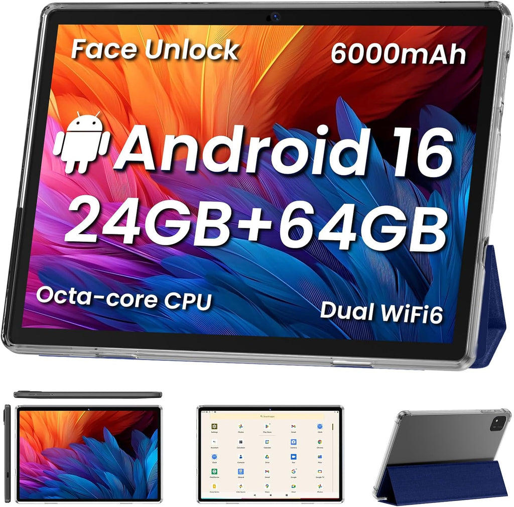 COLORROOM Tableta Android16, tabletas de 10 pulgadas, CPU Octa Core