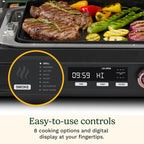 Cuisinart Parrilla eléctrica para exteriores, freidora de aire 8 en 1