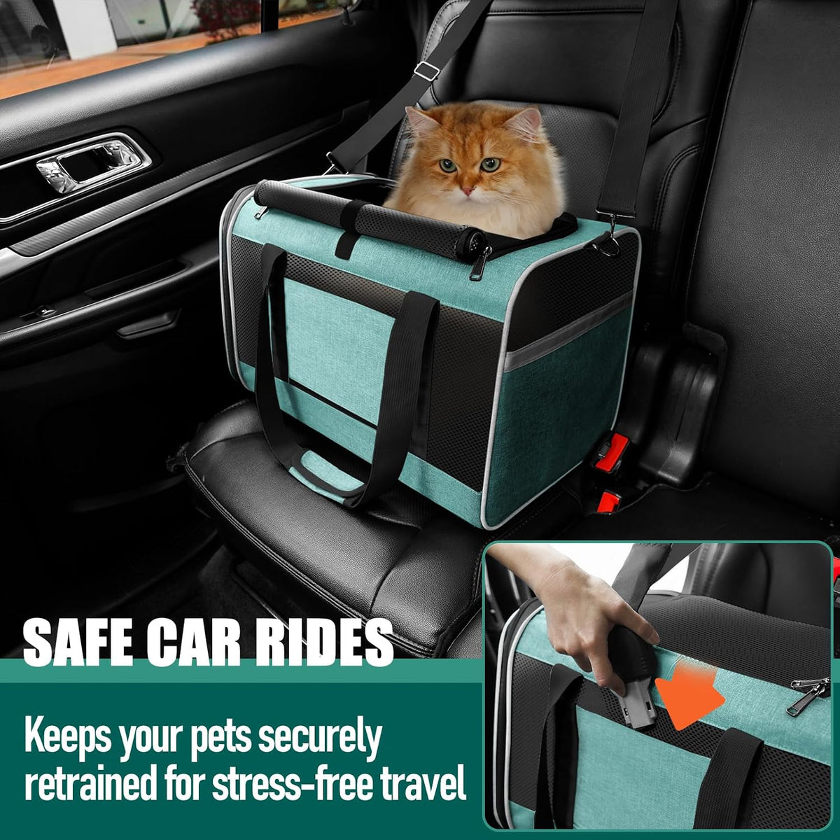 Portador grande para gatos, suave, plegable, bolsa de transporte