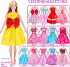 342 piezas de ropa y accesorios para muñecas con muñeca, vestidos de princesa, vestidos de moda, parte superior, pantalones, trajes de baño, zapatos, perchas y otros accesorios, juego de muñeca