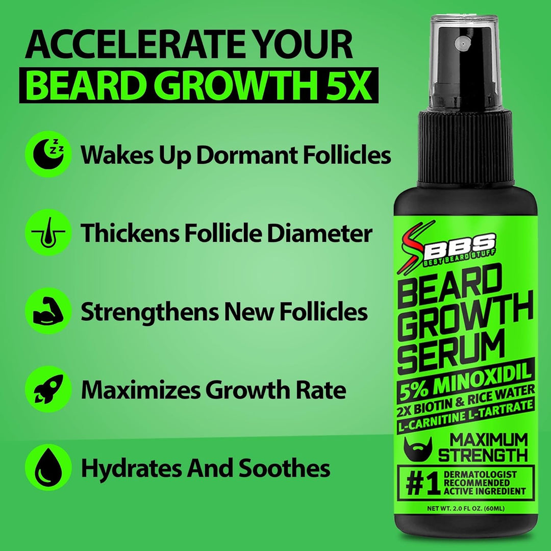 Minoxidil para el crecimiento de la barba: suero al 5% con 2 veces...