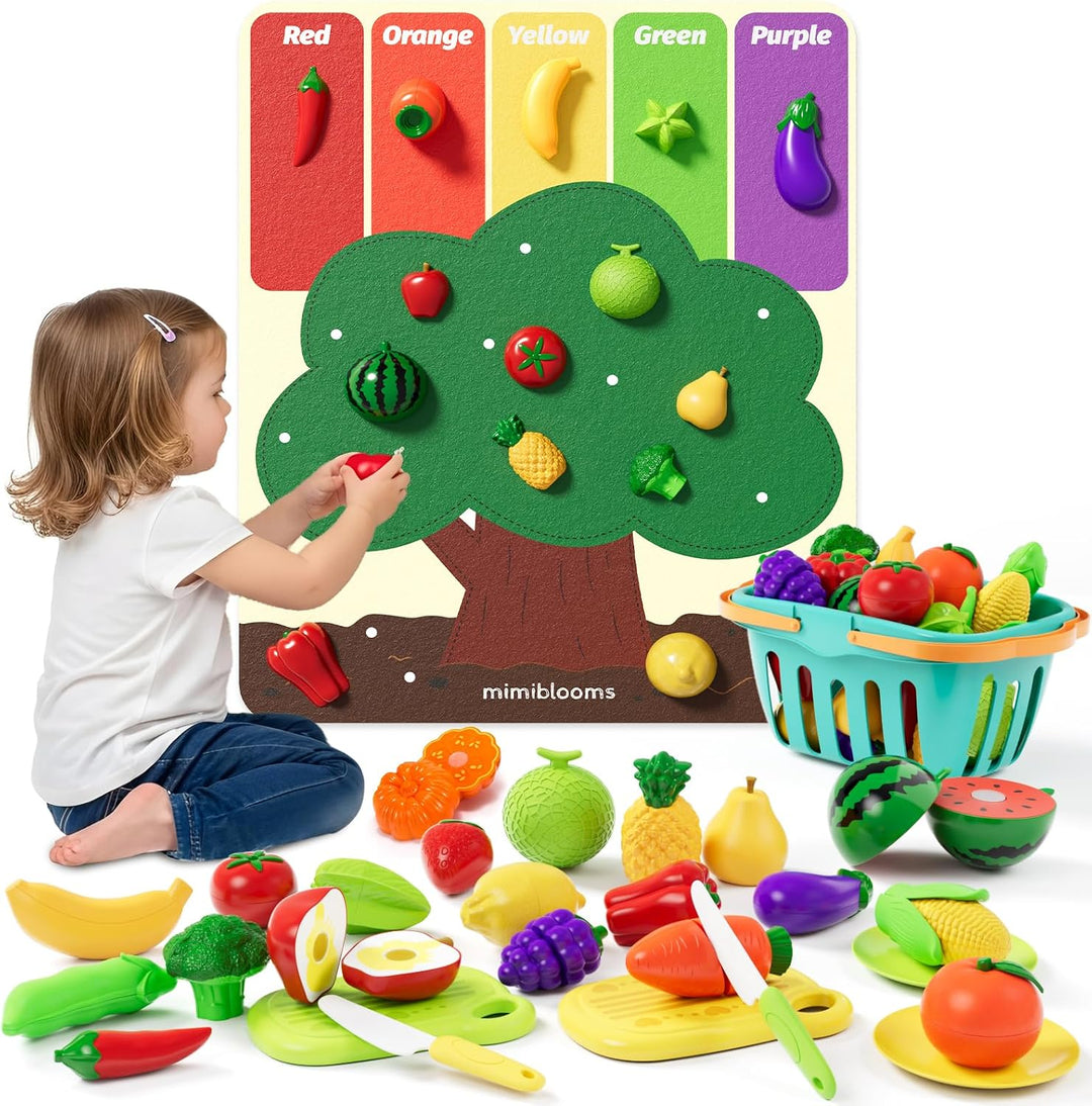 Mimiblooms - Juego de alimentos para clasificar colores con frutas...