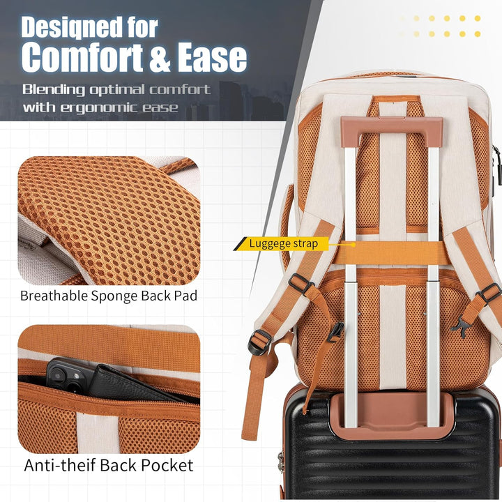 Mochila de viaje Velaybor 42L con 4 cubos de embalaje, bolsa de man...