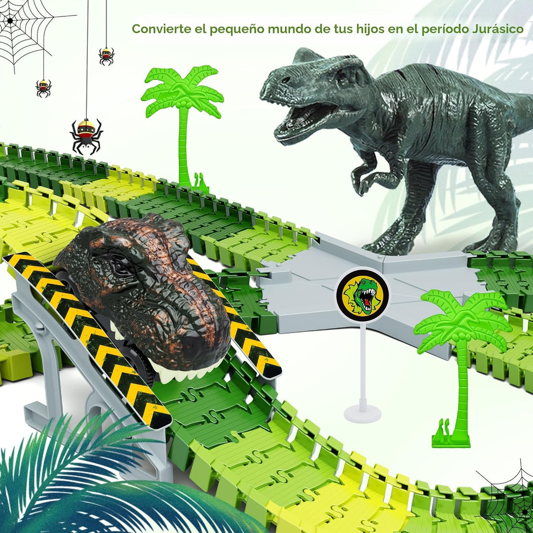 Juguetes de dinosaurio, crea una carrera de carretera mundial de di...