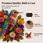 Rompecabezas de madera para adultos, rompecabezas florales de colibrí para adultos, 200 piezas, rompecabezas de madera únicos en forma de animal, divertido rompecabezas desafiante, regalo
