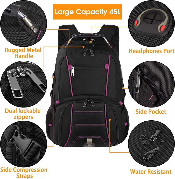 LTINVECK - Mochila extra grande, compatible con TSA, para portátil...