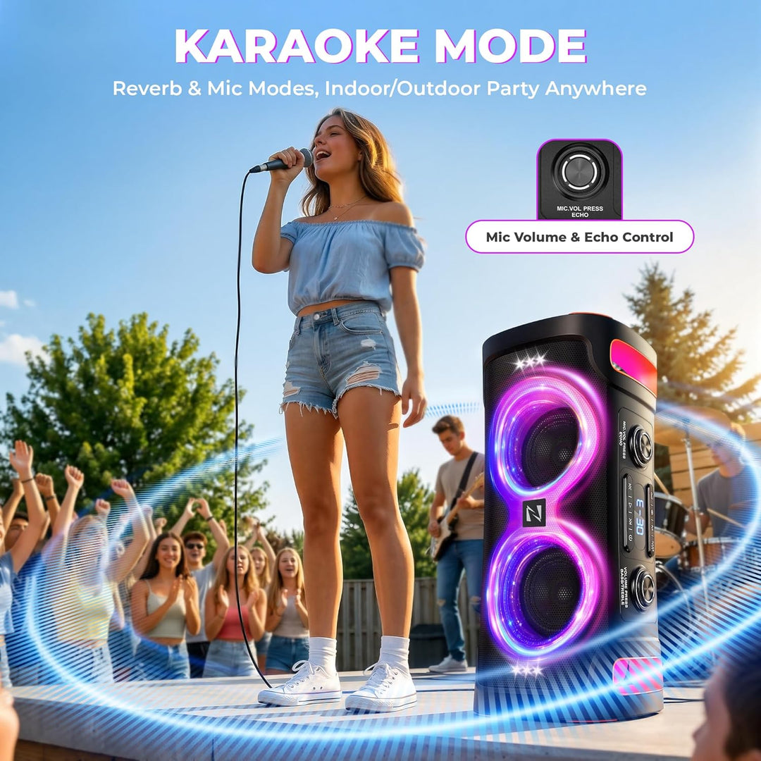 Altavoz Bluetooth portátil con 1 micrófono, máquina de karaoke de p...