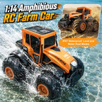 Tractor RC anfibio de granja 1:14, coche de acrobacias impermeable