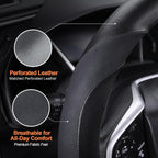 West Llama Funda de volante de fibra de carbono para Chevy Silverado 1500, 2500, 3500 1999-2026, 14.5-15 pulgadas (negro, tamaño estándar)