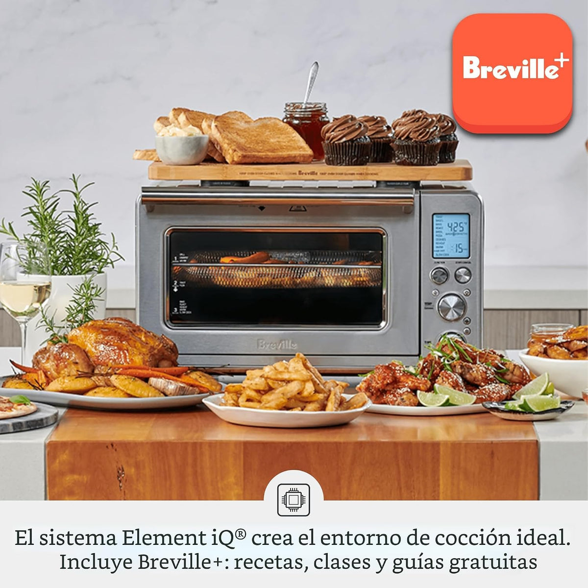 Breville BOV860BSS - Freidora de aire para horno inteligente, acero inoxidable cepillado