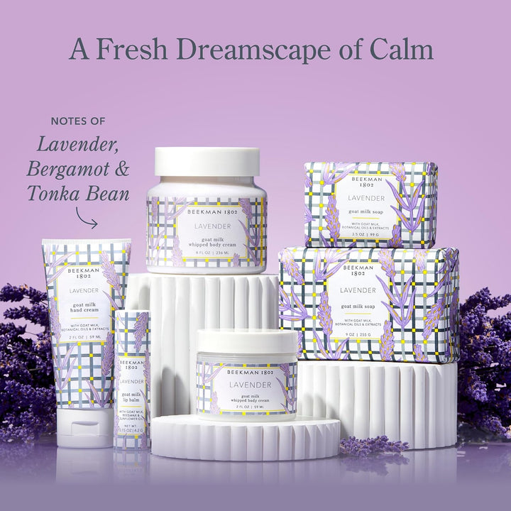 Beekman 1802 Bálsamo labial, lavanda, perfumado, 0.15 onzas, con le...