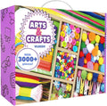 VLUSSO Kit de Suministros de Artes y Manualidades DIY de 3000 Piezas para Niños - Juego de Materiales de Arte y Manualidades para Niños con Limpiador de Tubos Todo en 1, Regalos de Actividades y