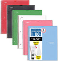 Five Star Cuaderno de espiral + aplicación de estudio, paquete de 6, 1 materia, papel rayado universitario de 8.5 x 11 pulgadas, 100 hojas, combate el sangrado de tinta, cubierta personalizable