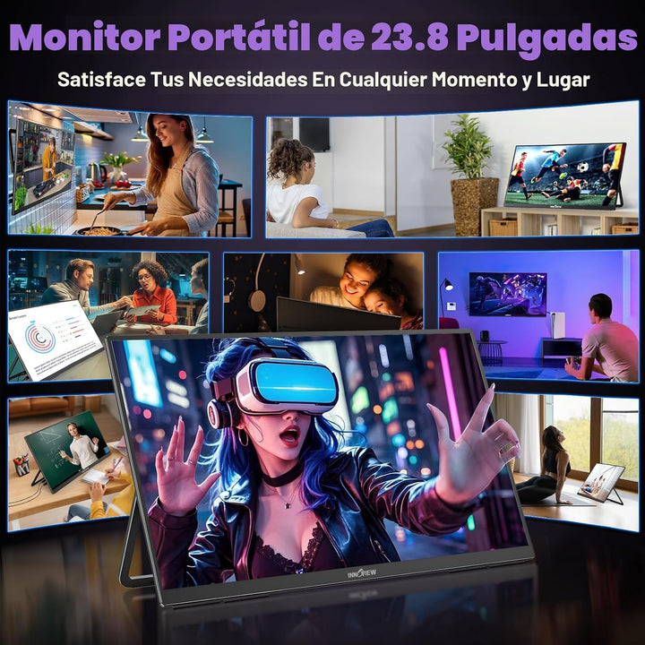 InnoView - Monitor portátil grande de 23.8 pulgadas 2K 100Hz ∆E<...