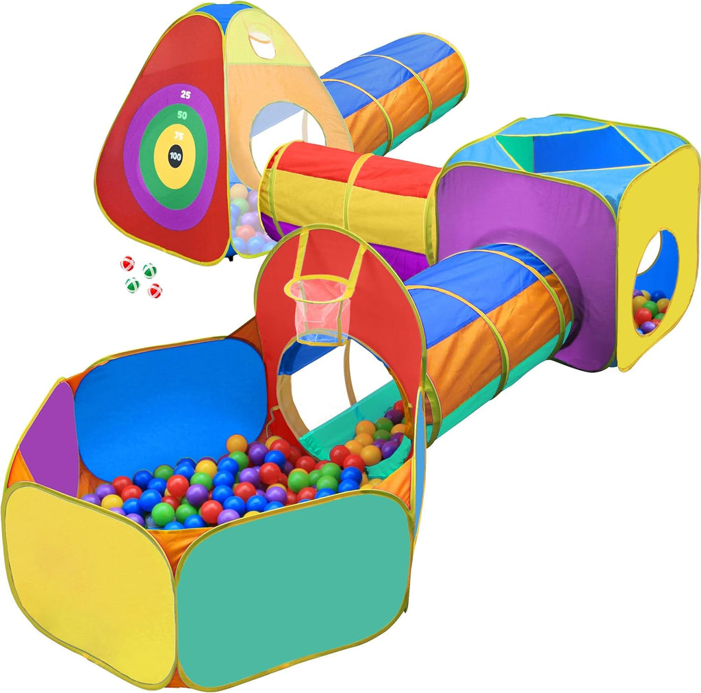 Regalo para niños pequeños y niñas, piscina de pelotas, carpa de juego y túneles para niños, el mejor regalo de cumpleaños para niños de 3, 4 y 5 años, juguete emergente para bebés, juego de puntería