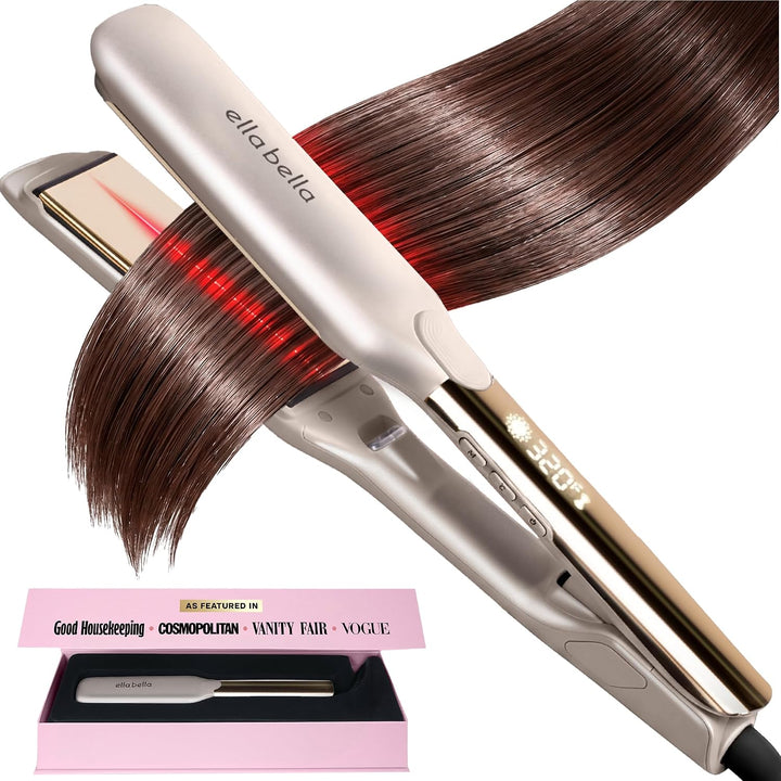 ELLA BELLA® Titanium Flat Iron Hair Straightener Large with Infrare...