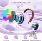Máquina de karaoke para niños y adultos, juguetes de karaoke, regalos para niñas y niños, altavoz Bluetooth portátil con micrófono inalámbrico, regalos de cumpleaños para niñas y niños de 4, 5, 6, 7