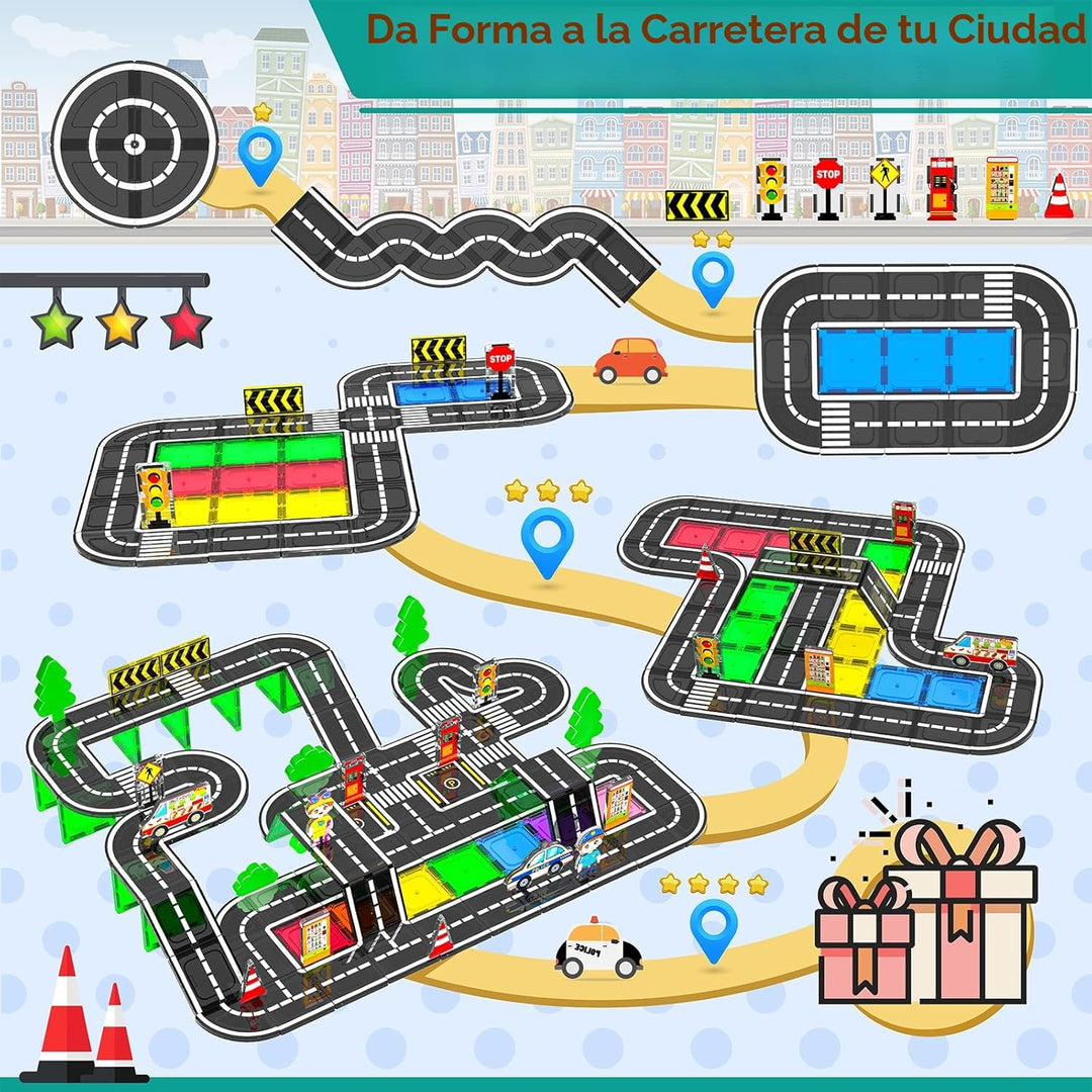 106 Piezas Azulejos Magnéticos de Navidad, Bloques de Construcción...