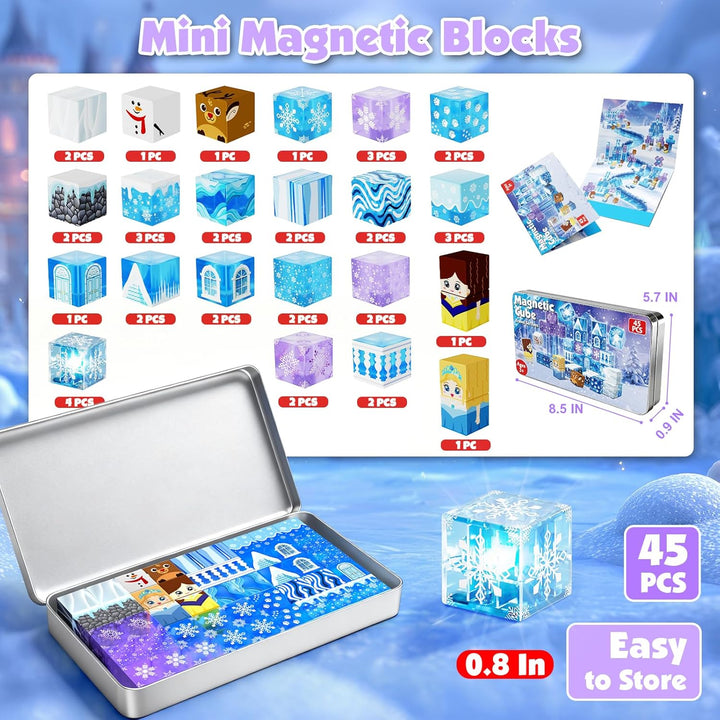 Bloques magnéticos, juego de construcción de 45 piezas de juguetes...