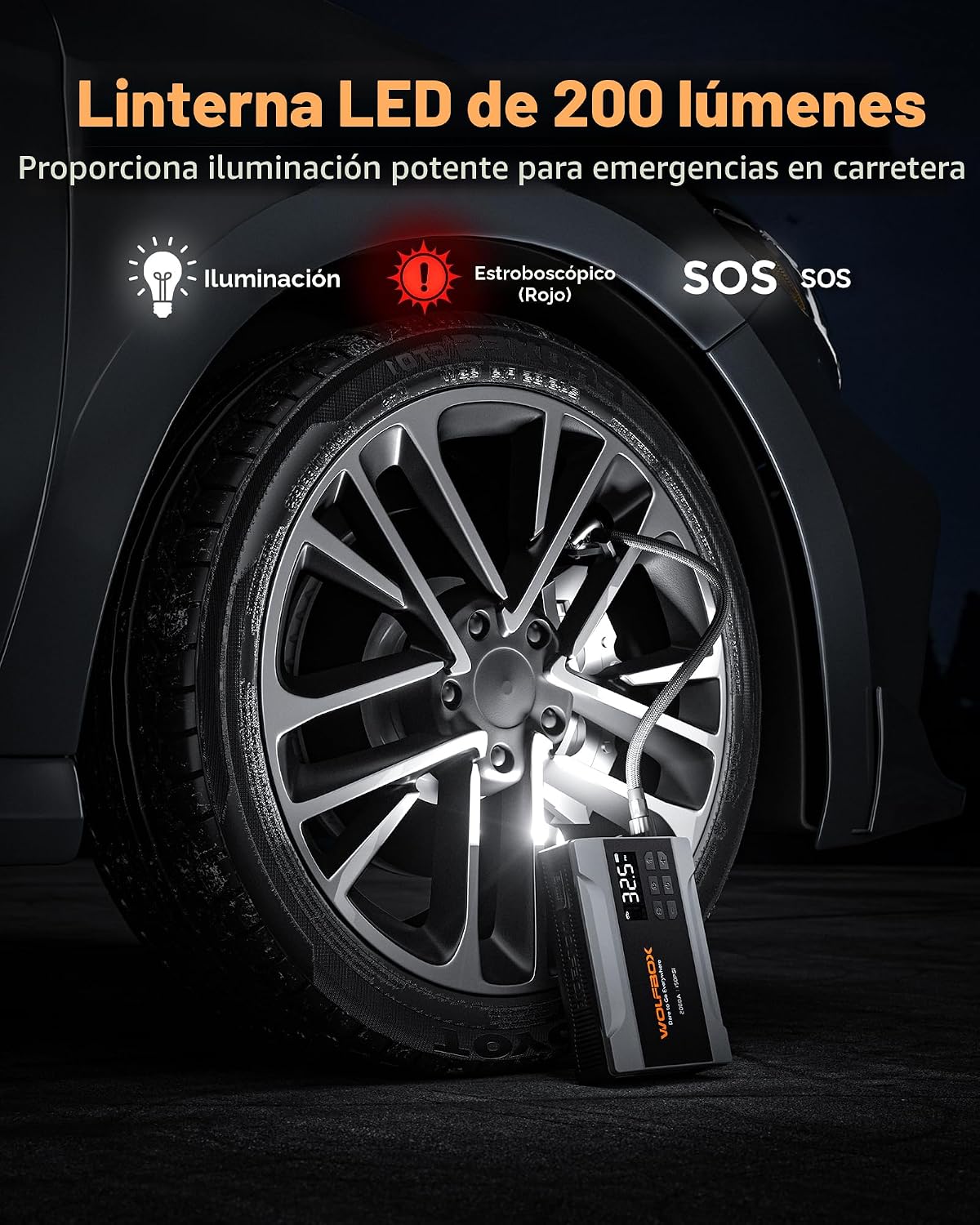 WOLFBOX Arrancador del salto MV10A 2000A con el compresor de aire