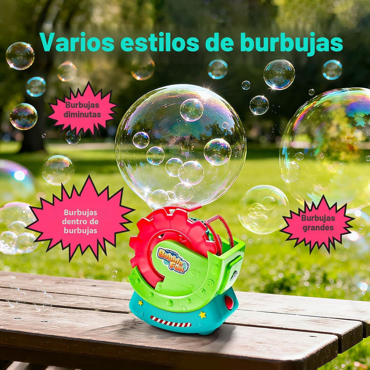 Bubble Machine para Toddlers Kids & Pets con 8oz Safe Solution