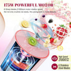 Licuadora Personal Portátil 17 OZ/500 ML Exprimidor, Licuadora de Tamaño Personal de 175W, Ideal para Batidos, Mezcla de Hielo, Preparación de Jugos y Procesamiento de Alimentos, Compacta, Conveniente