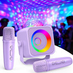Máquina de karaoke para niños, regalos de micrófono para niñas de 3 a 12 años o más, juguete de regalo de cumpleaños con luces LED de discoteca para fiesta familiar en casa, altavoz portátil de