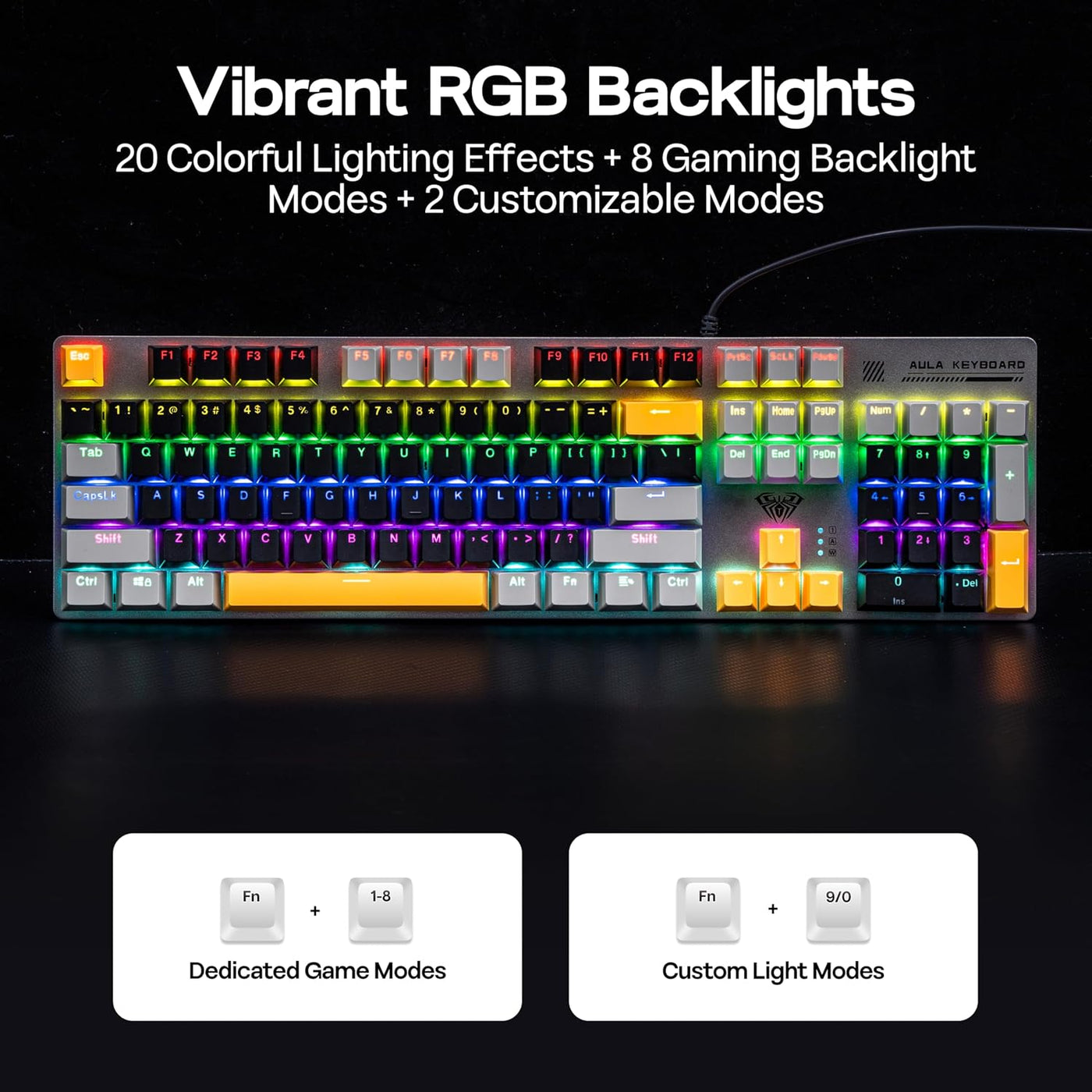 MechLands Aula S500 - Teclado mecánico con cable para juegos, 100%...