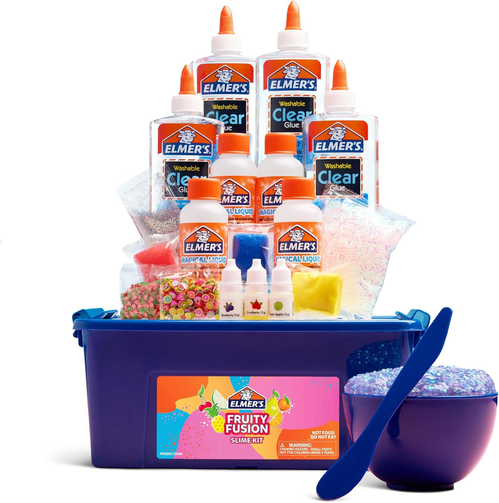 Kit de Slime Fruity Fusion de Elmer's, Incluye Elmer's Clear Glue, Activador Mágico de Slime Líquido, Pigmentos de Arcilla para Color, Aromas, Tazón para Mezclar, Cuchara, Kit de 20 Piezas