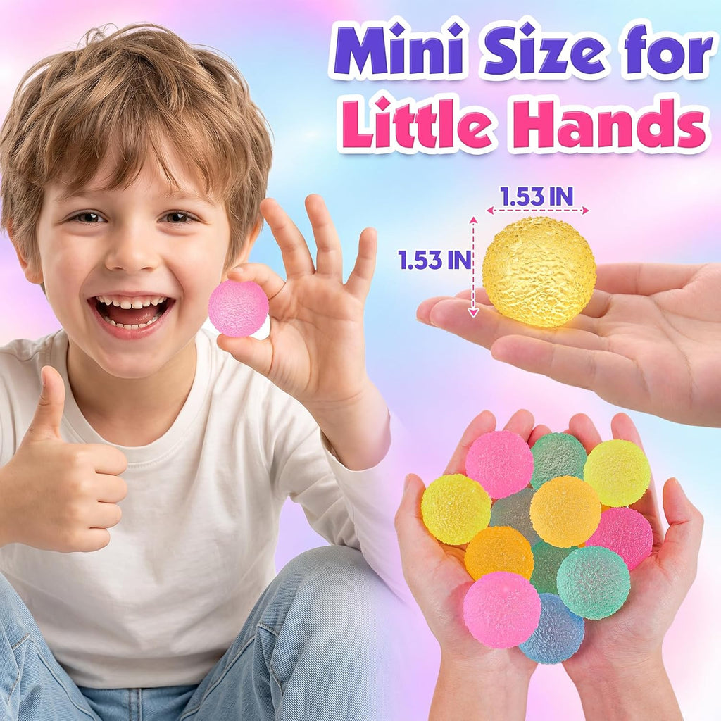 24 Pack de Pelotas Antiestrés Mini para Niños: 1.53'' Juguetes Fidget Esponjosos en Lote