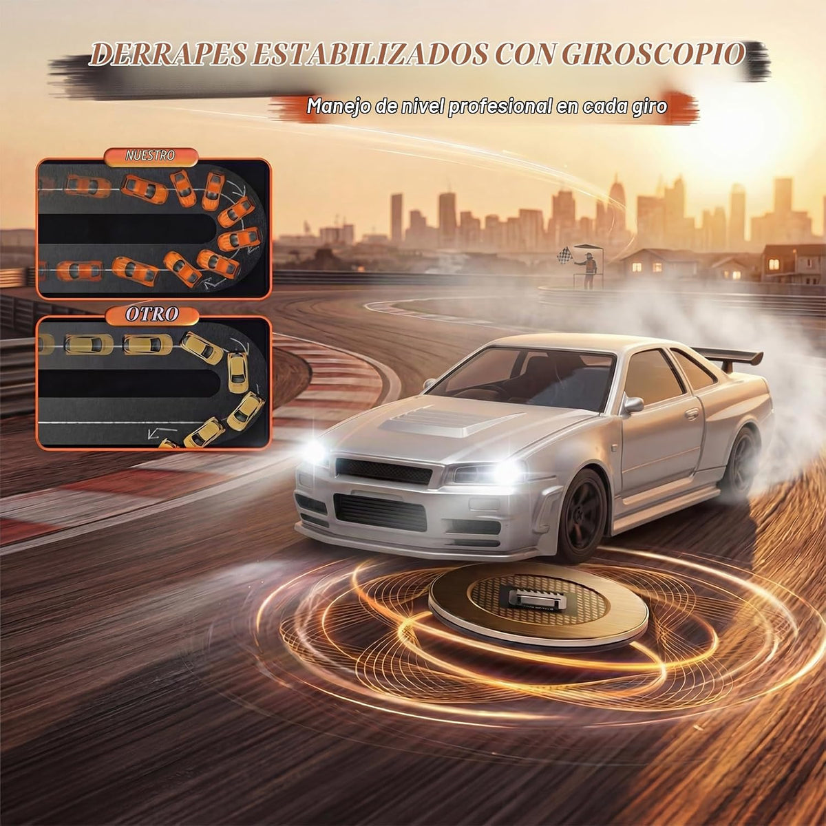 [Actualización 2026] Coche RC Drift Mini 1/43 con giroscopio, 4WD RTR