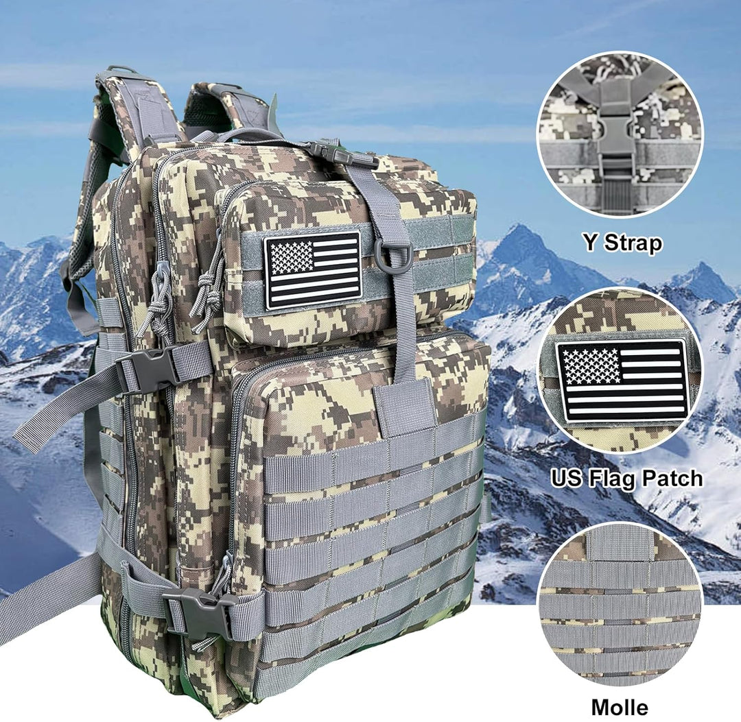 Oraynn Mochila táctica militar grande de 50L, mochila MOLLE del ejé...