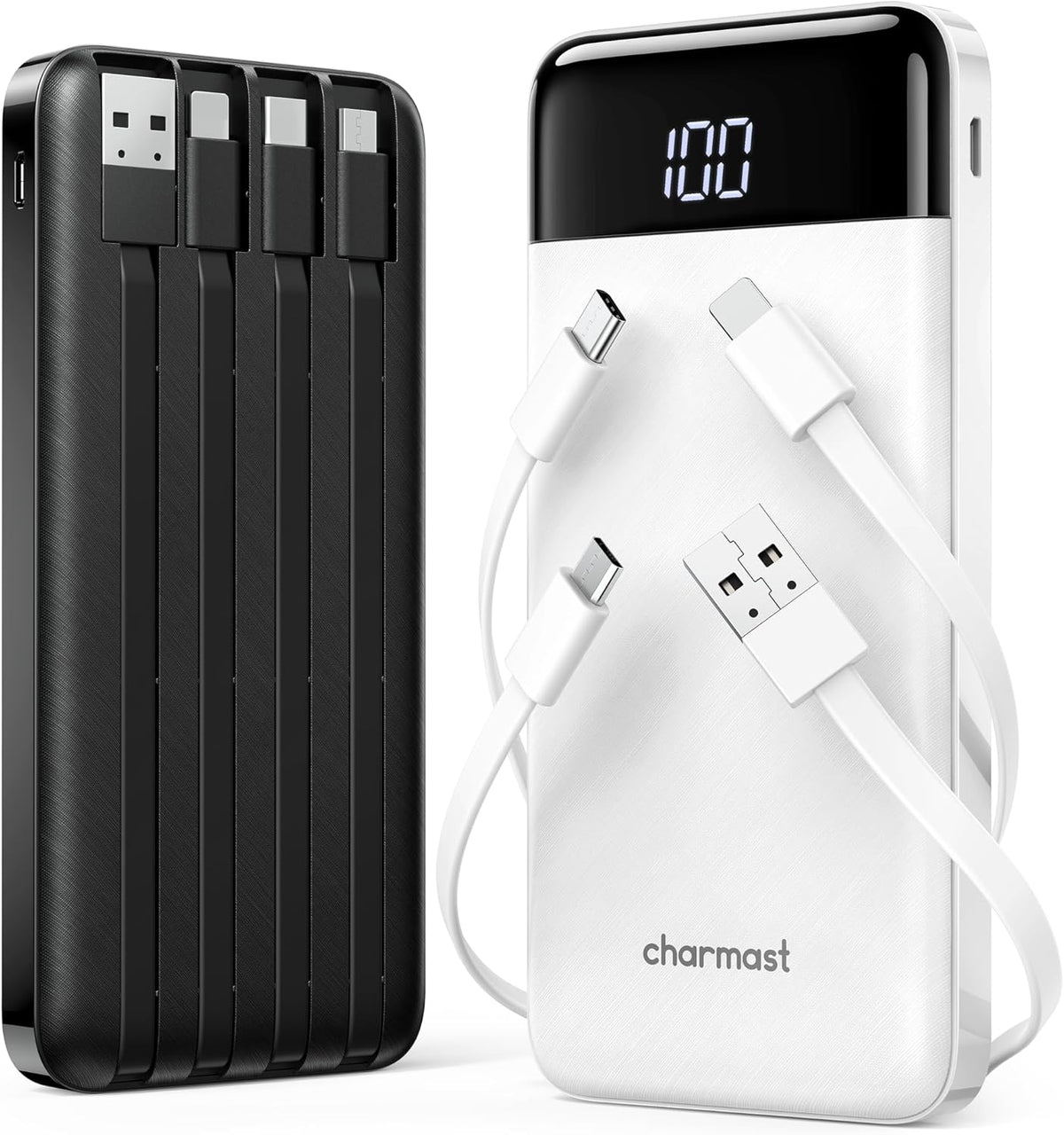 charmast Paquete de 2 cargadores portátiles de 10000 mAh, banco de...