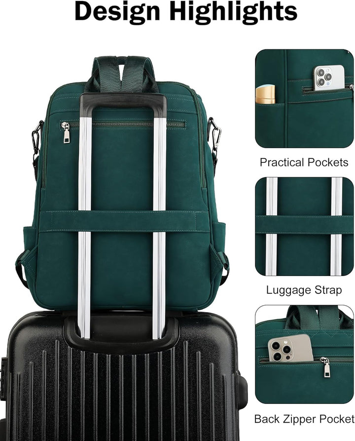 FADEON Mochila para computadora portátil para mujer, mochila de via...