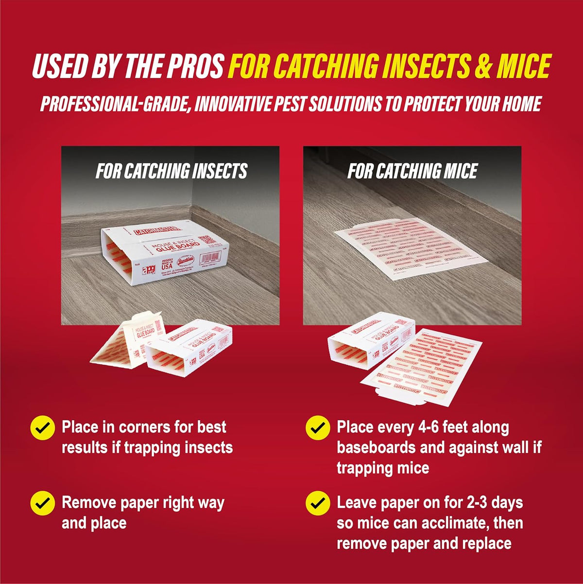 Catchmaster Tablas de pegamento para ratones e insectos, 60 unidade...